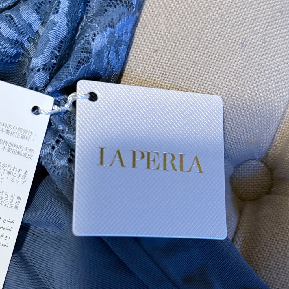La Perla Midnight Blue Lace Slip - Picture 3 of 6
